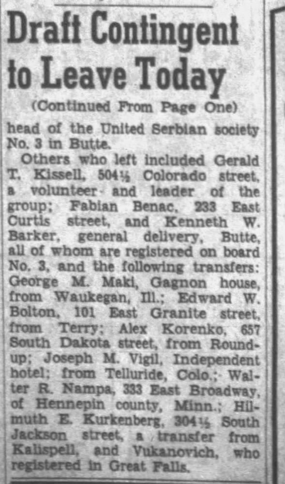 Clipping from The Montana Standard